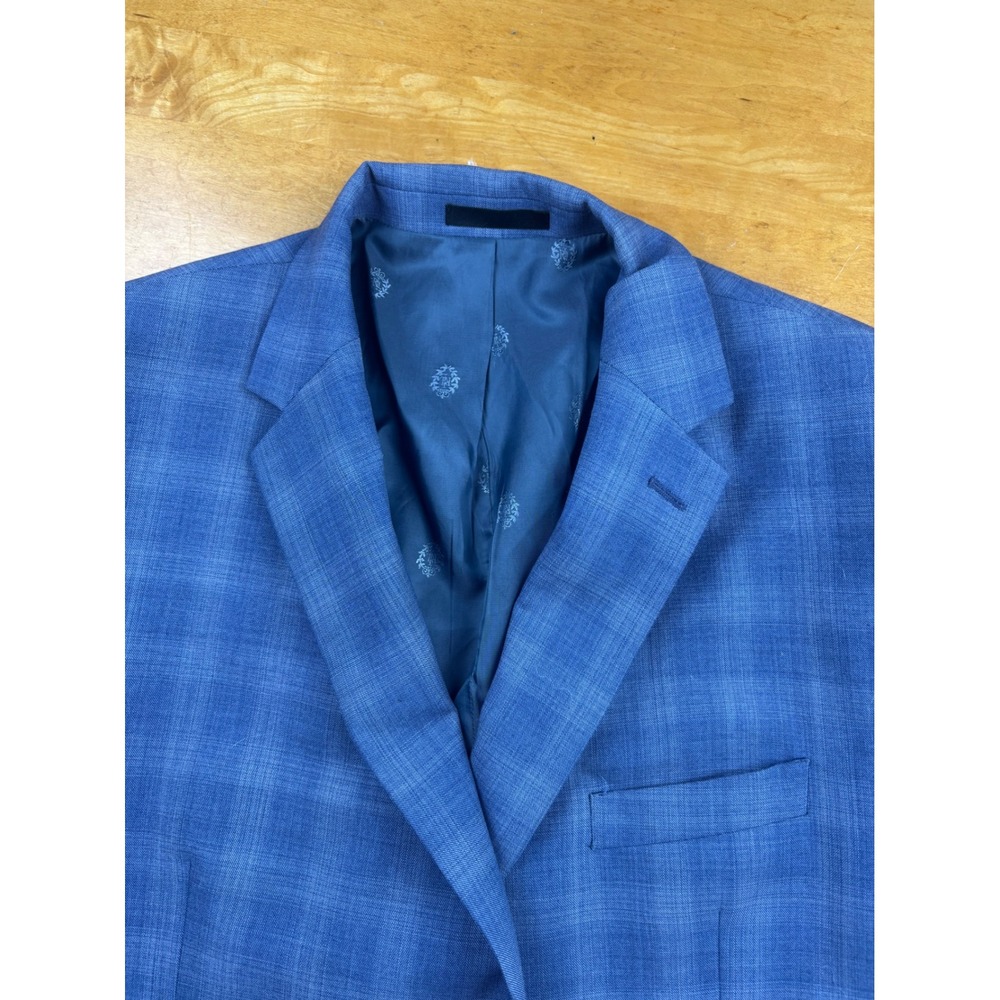 Lauren Ralph Lauren Mens Blue Plaid Wool Blend Sport Coat Blazer 48R - Picture 3 of 9